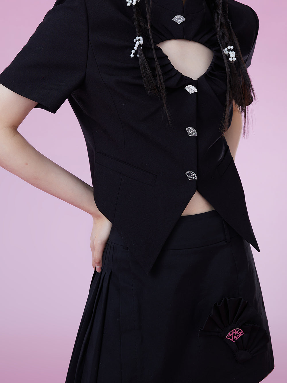 MUKZIN Look-thin Black Trend Original Mini Skirts