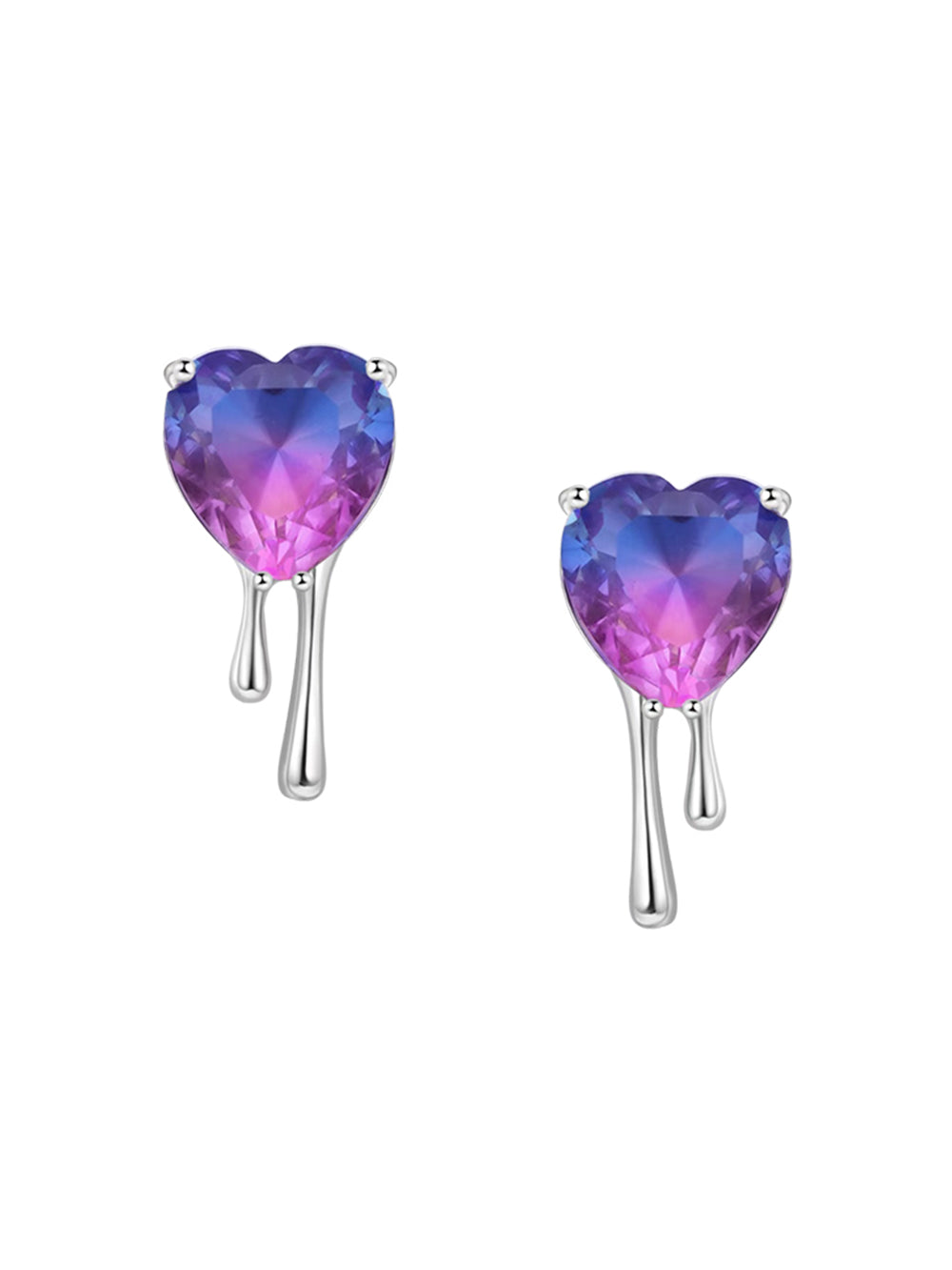 MUKTANK×SUN HUNTER Candle Tears Purple Gradient Ear Studs Earrings