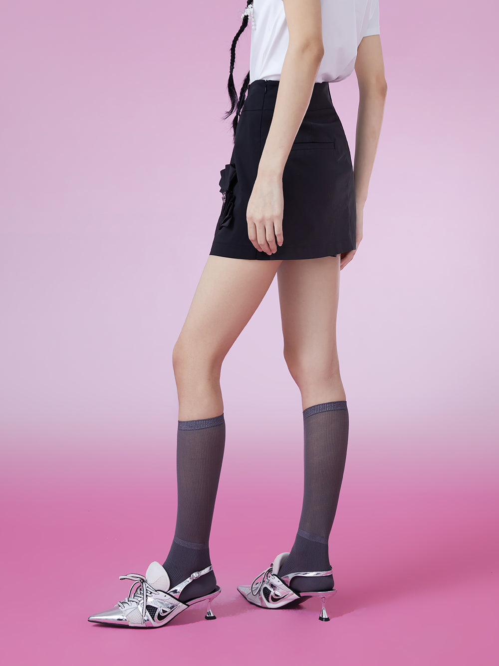 MUKZIN Look-thin Black Trend Original Mini Skirts