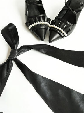 MUKTANK×OUVRIR LA BOITE Ballet Girl + Seashell Shaped Beaded Pointed Shoes