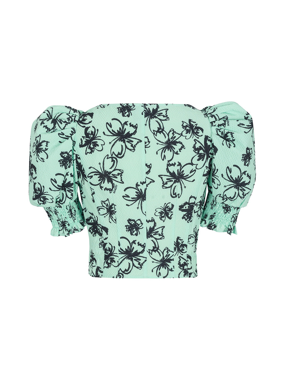 MUKZIN Cropped Printed  Short-sleeved Blouse