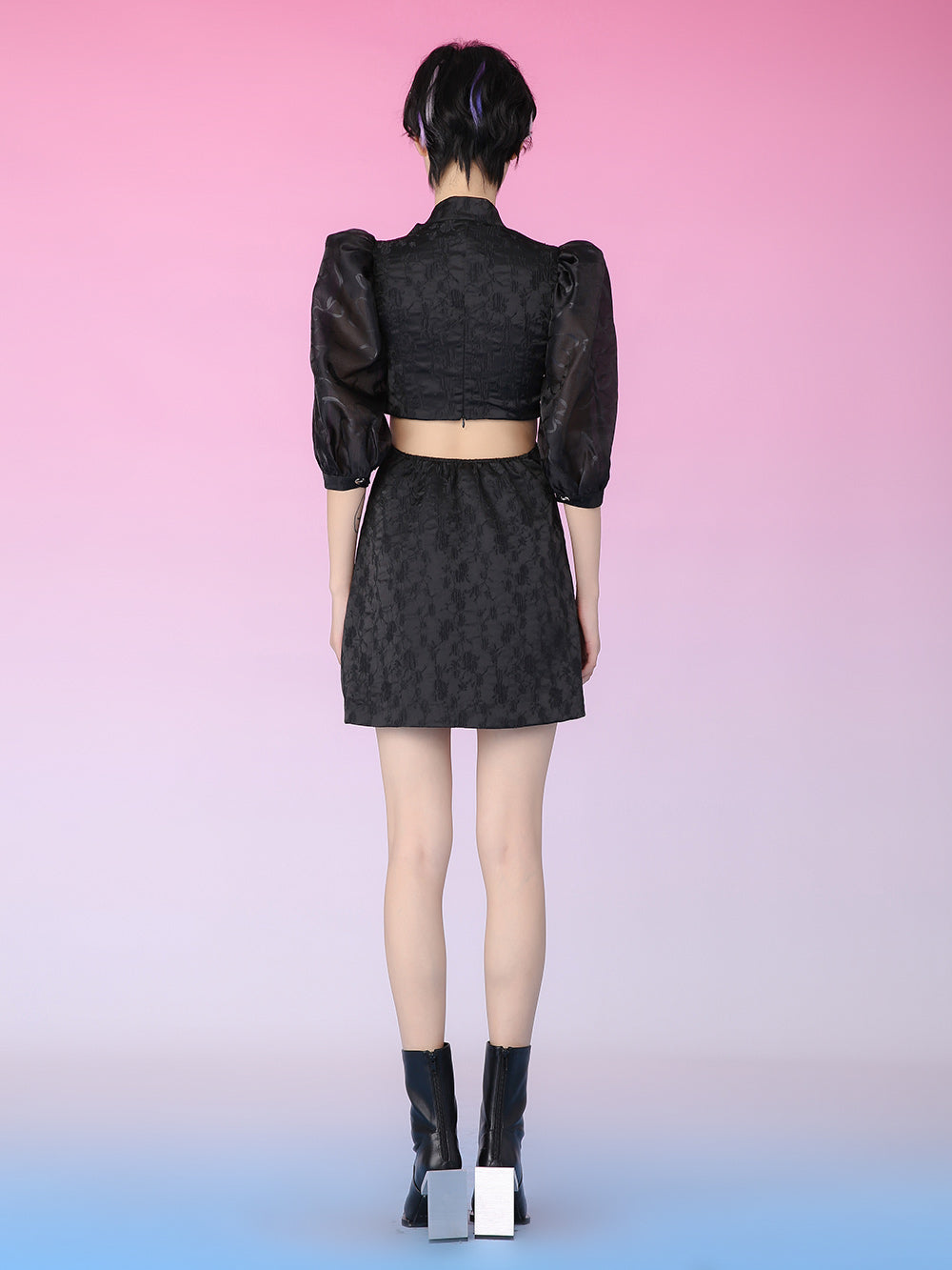 MUKZIN Black Cutout Slip Cutout Dress