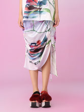 MUKZIN Irregular-fit Skirt With Ink Mandarin Duck Print