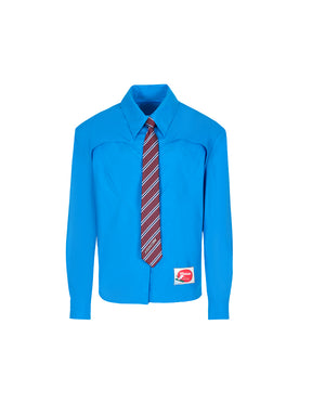 MUKZIN Blue Tie Commuter Long Sleeve Shirt