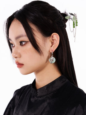 MUKTANK Chinese Style Green Fringed Hairpin