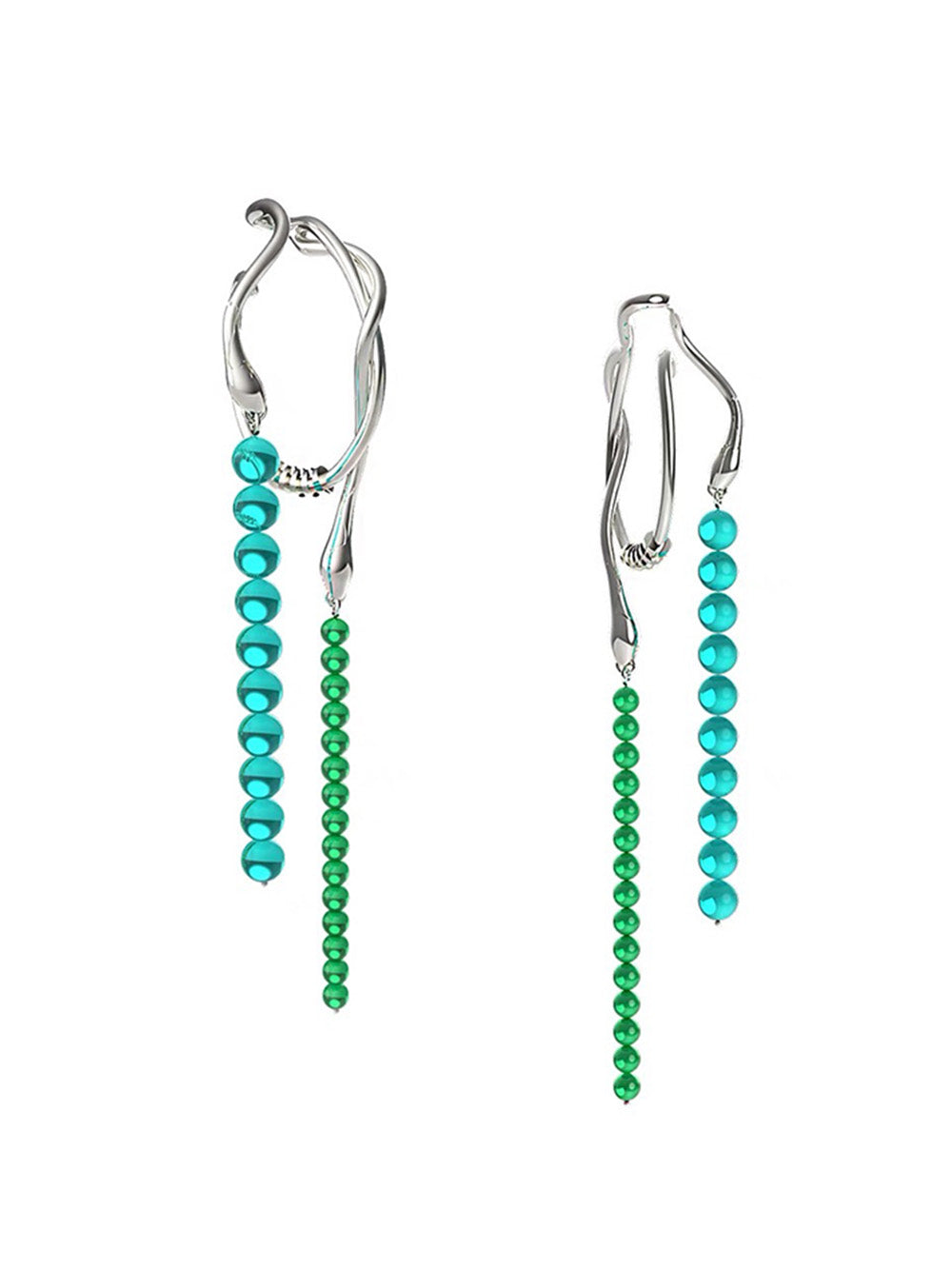 MUKTANK X GEL E LUA Metal Drop Earrings